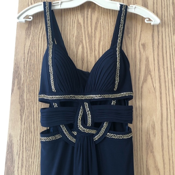 Laura Petites Navy Blue with Gold Sequin Dress - Picture 1 of 7
